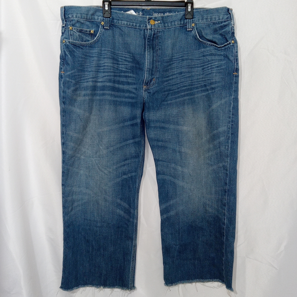 Carhartt Mens Jeans 44×30 Tag Raw Hem Denim Workwear  Actual 44×27 Loose Fit